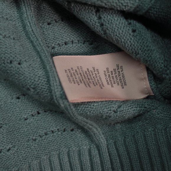 Philosophy Sweater Women's Small Blue/Green Long Sleeve Solid Cropped - Picture 5 of 10